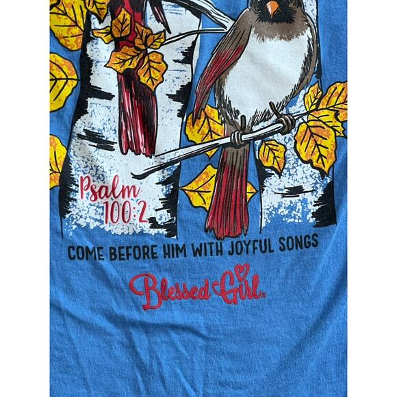 BLESSED GIRL Women's M Fall & Winter Blue Long Sleeve T-Shirt Lot of 2 PSALMS - Picture 5 of 9